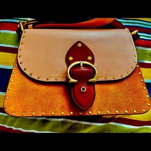 NWT COACH BAG crossbody or wrist UNIQUE leather & suede Stunning! Or best Offer?